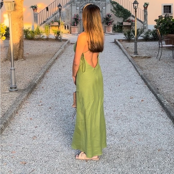 Reformation Green Backless Dress - Picture 10 of 10